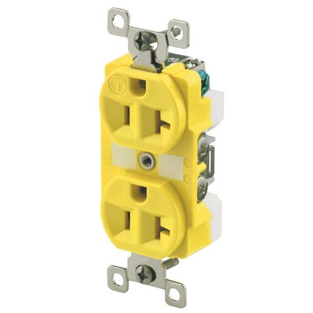 BRYANT Receptacle, Duplex, Corrosion Resistant, 15A 125V, 2-Pole 3-Wire Grounding, 5-15R BRY5362CR